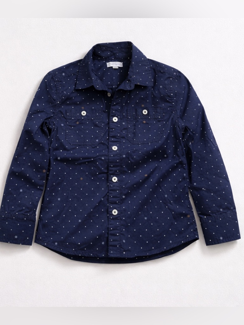 Boys Tucker + Tate Snowflake Long Sleeve Button Down Shirt Size 5 - Picture 3 of 5